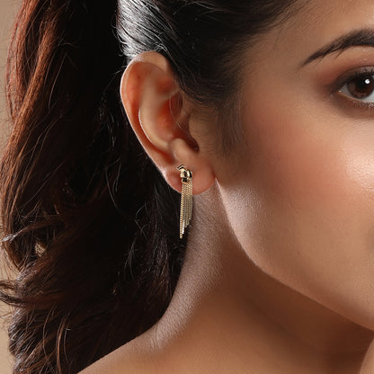 Chain Drop Bow 18KT Gold Plated Dangle Earring
