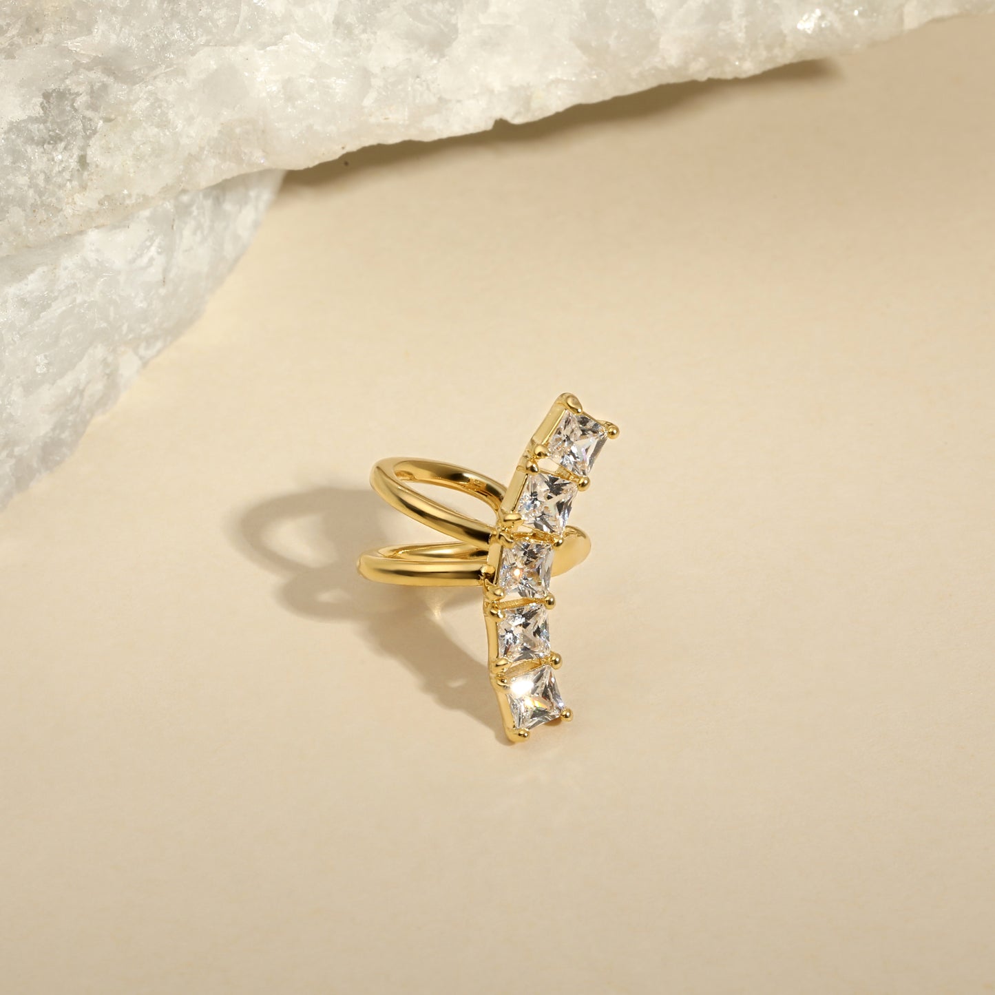 Clacher Design 18KT Gold Plated Zircon Ear Cuff Earring