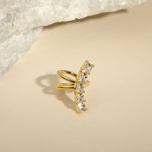 Clacher Design 18KT Gold Plated Zircon Ear Cuff Earring