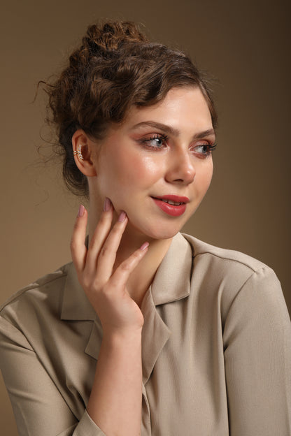 Clacher Design 18KT Gold Plated Zircon Ear Cuff Earring