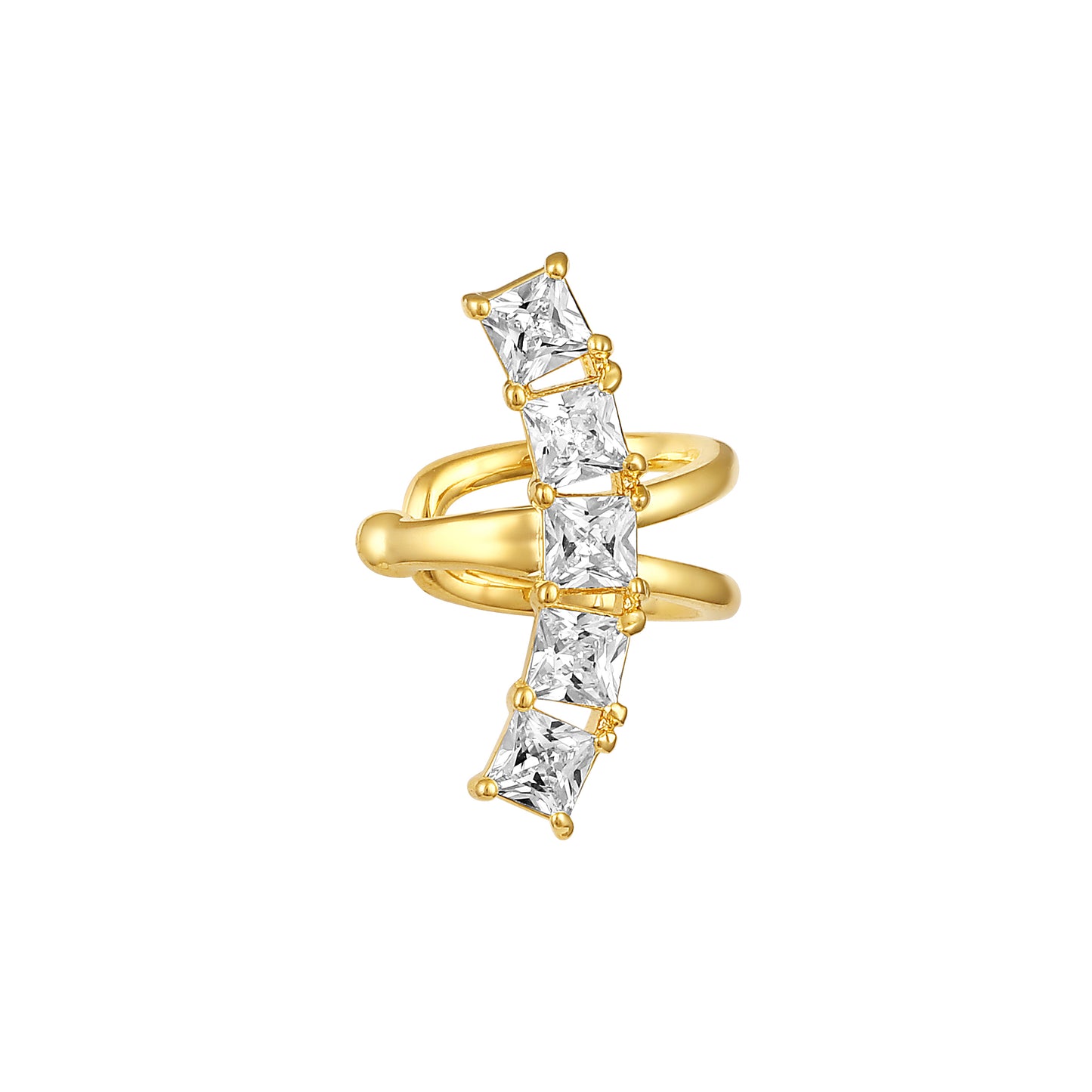 Clacher Design 18KT Gold Plated Zircon Ear Cuff Earring