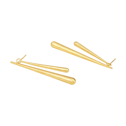 Sleek Stick 18KT Gold Plated Dangle Earring