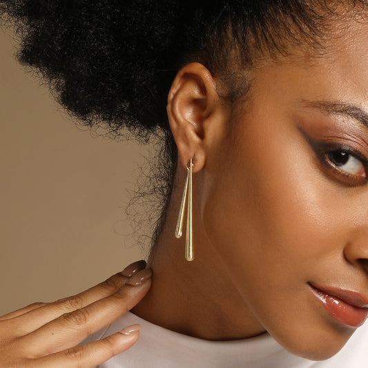 Sleek Stick 18KT Gold Plated Dangle Earring