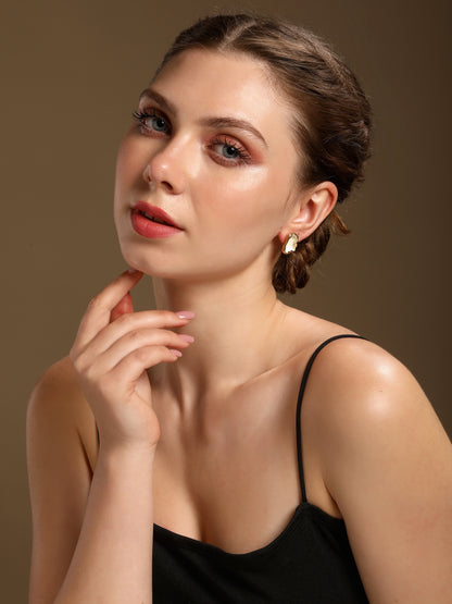 Melt Irregular Circular Design 18KT Gold Plated Stud Earring