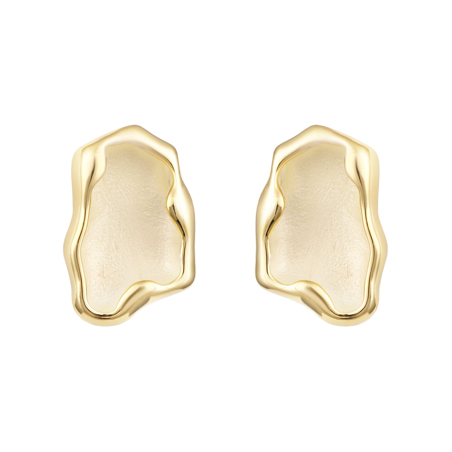 Melt Irregular Circular Design 18KT Gold Plated Stud Earring
