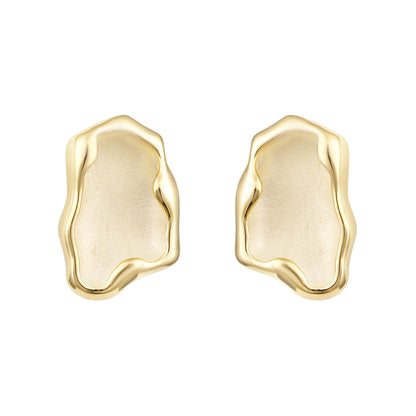 Melt Irregular Circular Design 18KT Gold Plated Stud Earring