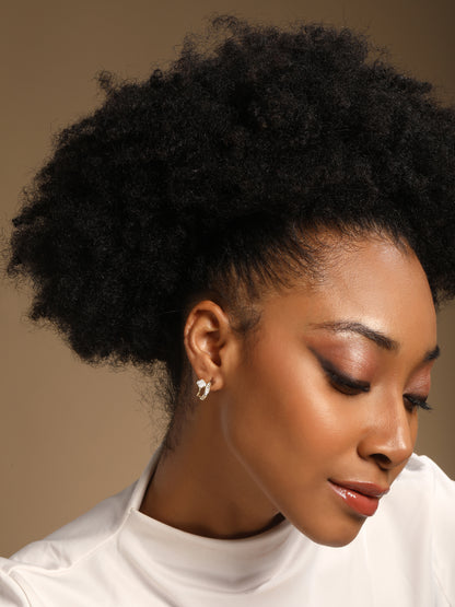 Bloom Crest Design 18KT Gold Plated Zircon Stud Earring