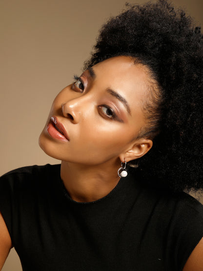 Elegant Freshwater Pearl Nest Silver Plated Drop Earring