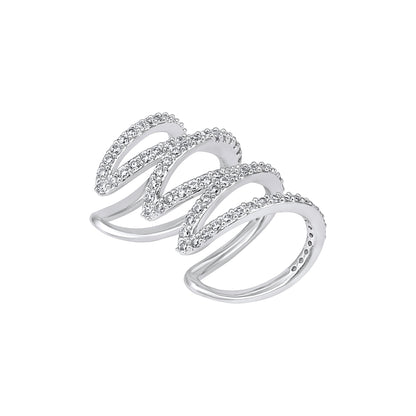 Aesthetic Design Silver Plated Zircon Ear Cuff Earring