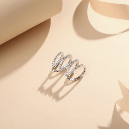 Aesthetic Design Silver Plated Zircon Ear Cuff Earring
