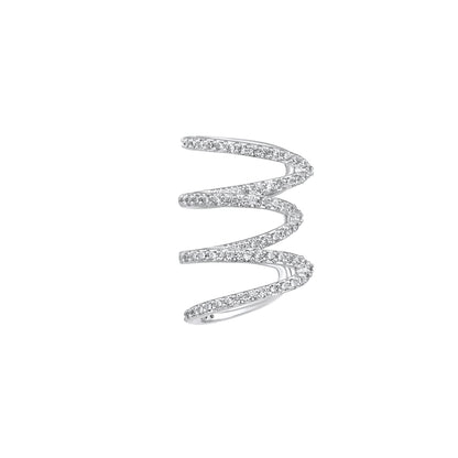 Aesthetic Design Silver Plated Zircon Ear Cuff Earring