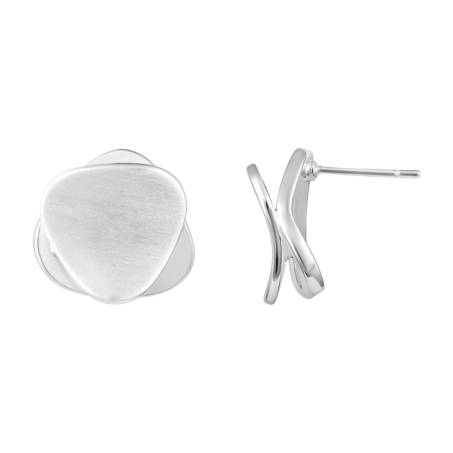 Heart Shape Silver Plated Minimalist Stud Earring