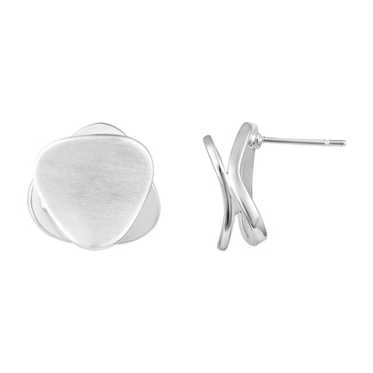 Heart Shape Silver Plated Minimalist Stud Earring