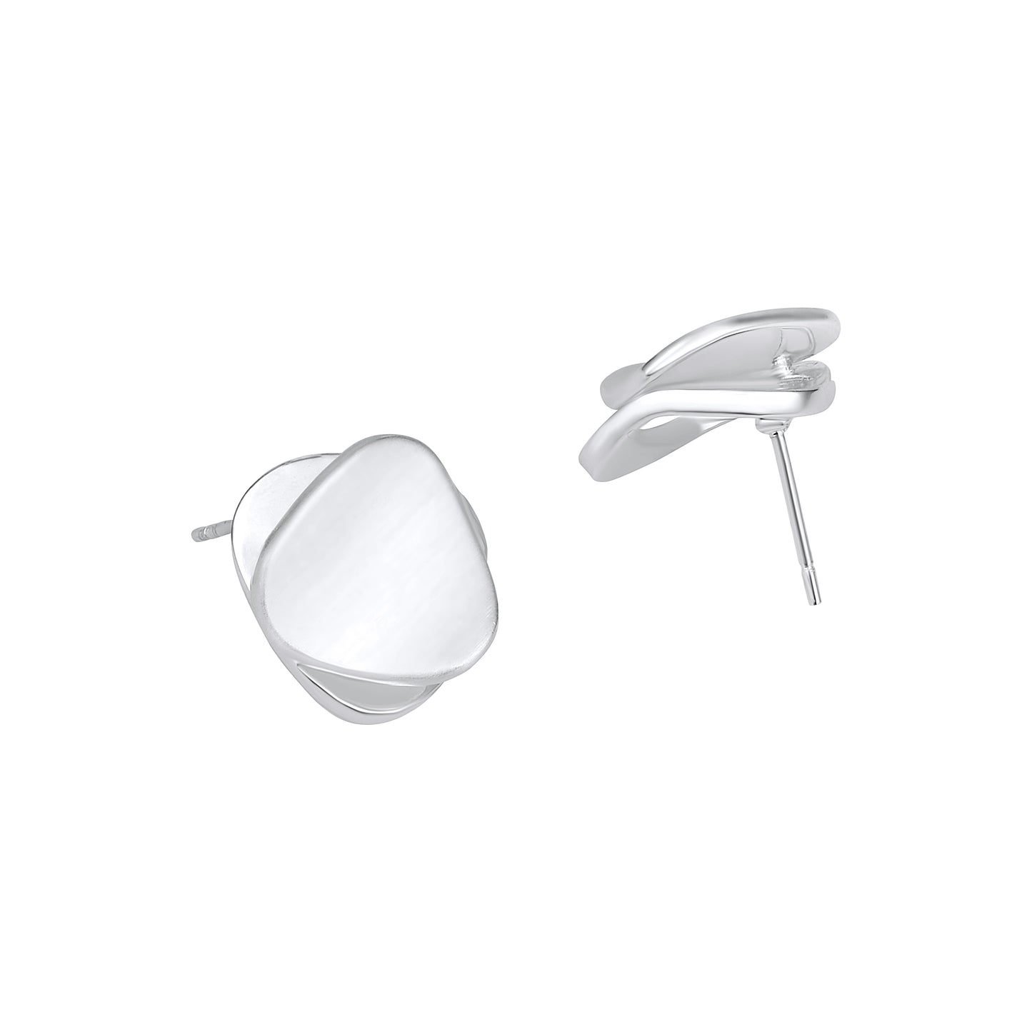 Heart Shape Silver Plated Minimalist Stud Earring