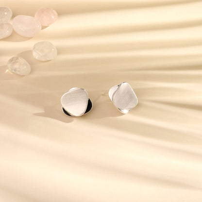 Heart Shape Silver Plated Minimalist Stud Earring