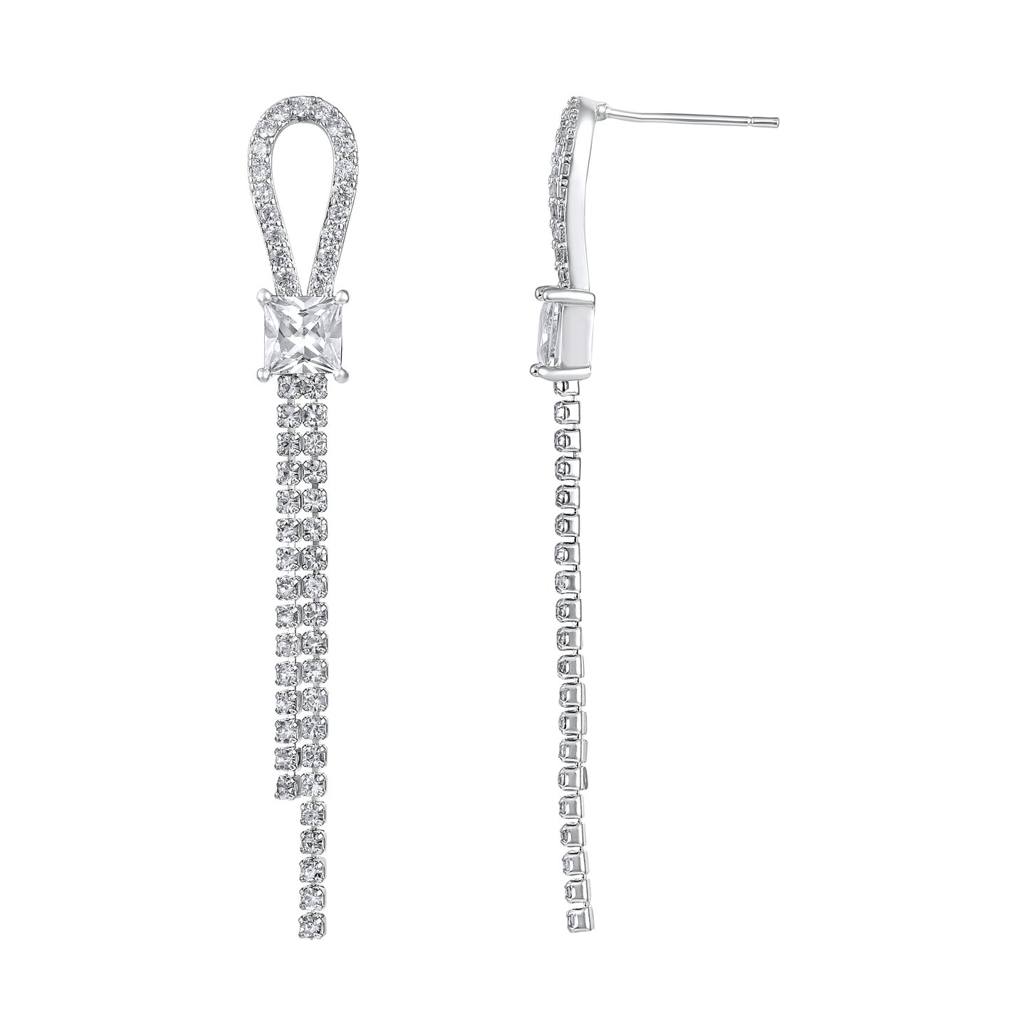 Unique Elegant Silver Plated Zircon Dangle Earring