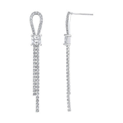 Unique Elegant Silver Plated Zircon Dangle Earring