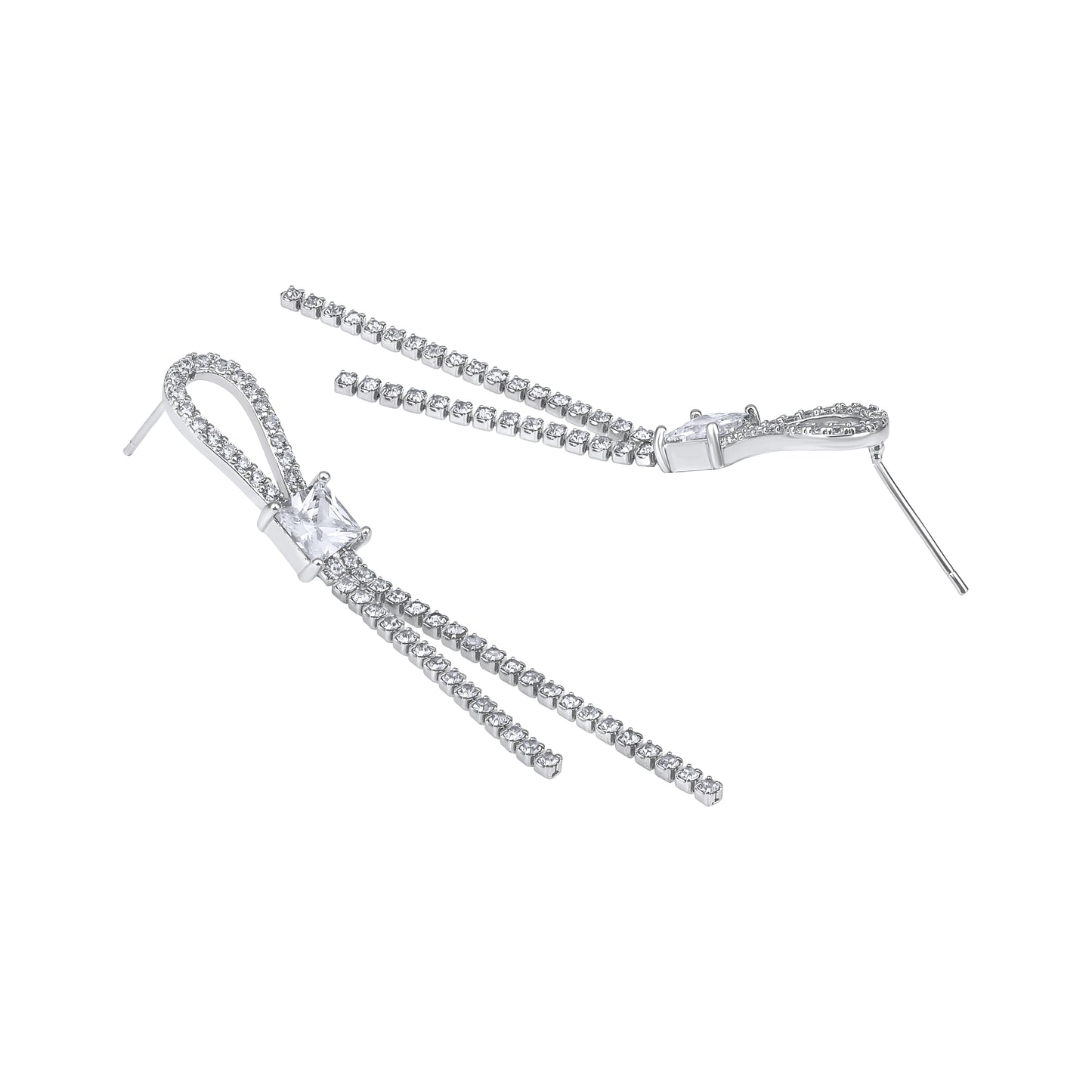 Unique Elegant Silver Plated Zircon Dangle Earring