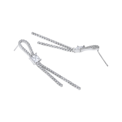 Unique Elegant Silver Plated Zircon Dangle Earring