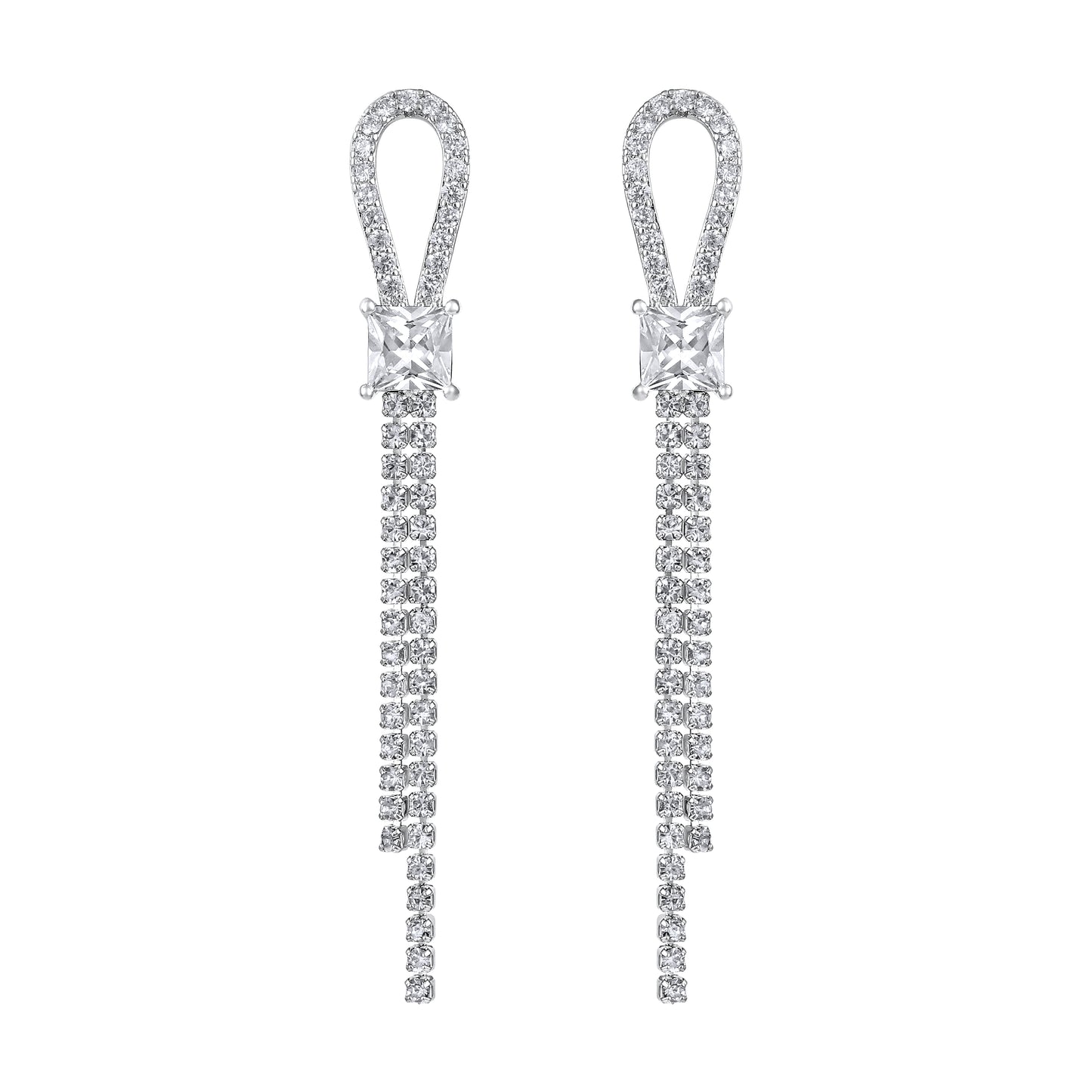 Unique Elegant Silver Plated Zircon Dangle Earring