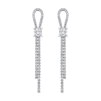 Unique Elegant Silver Plated Zircon Dangle Earring