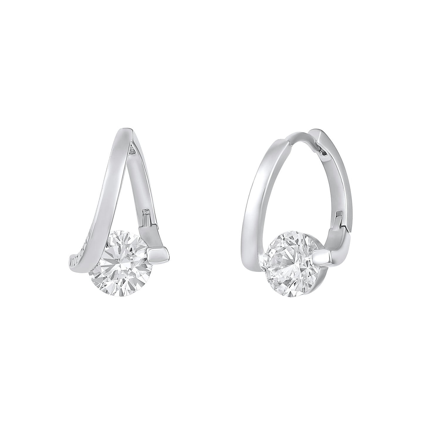 Triangular Modern Gleam Silver Plated Zircon Drop Earring
