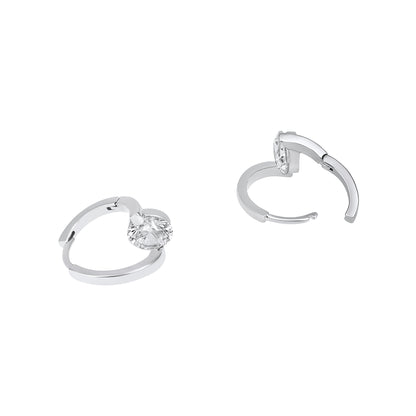 Triangular Modern Gleam Silver Plated Zircon Drop Earring