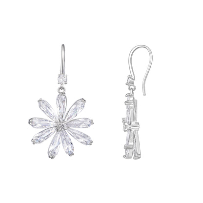 Bloom Frost Drops Silver Plated Zircon Dangle Earring