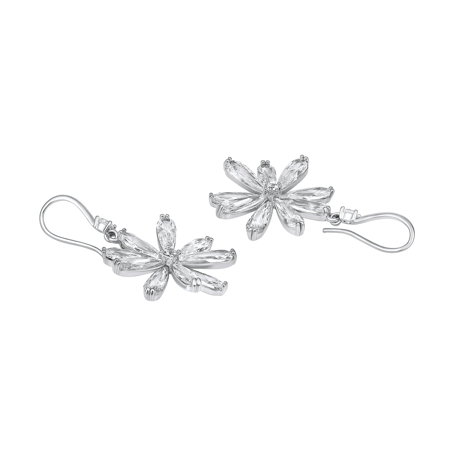 Bloom Frost Drops Silver Plated Zircon Dangle Earring