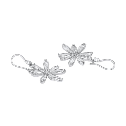 Bloom Frost Drops Silver Plated Zircon Dangle Earring