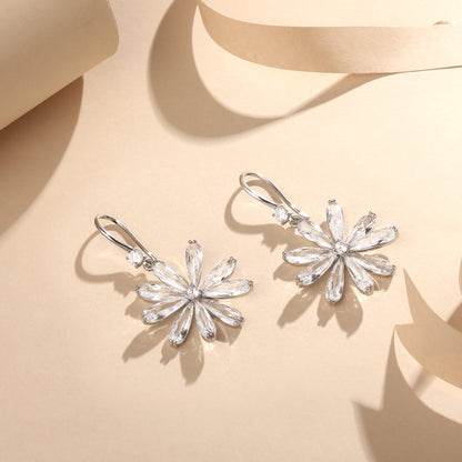 Bloom Frost Drops Silver Plated Zircon Dangle Earring
