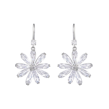 Bloom Frost Drops Silver Plated Zircon Dangle Earring