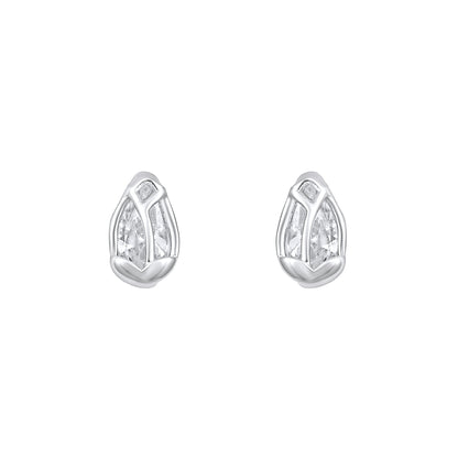 Rose Flower Shape Silver Plated Zircon Set Of 3 Stud Earring