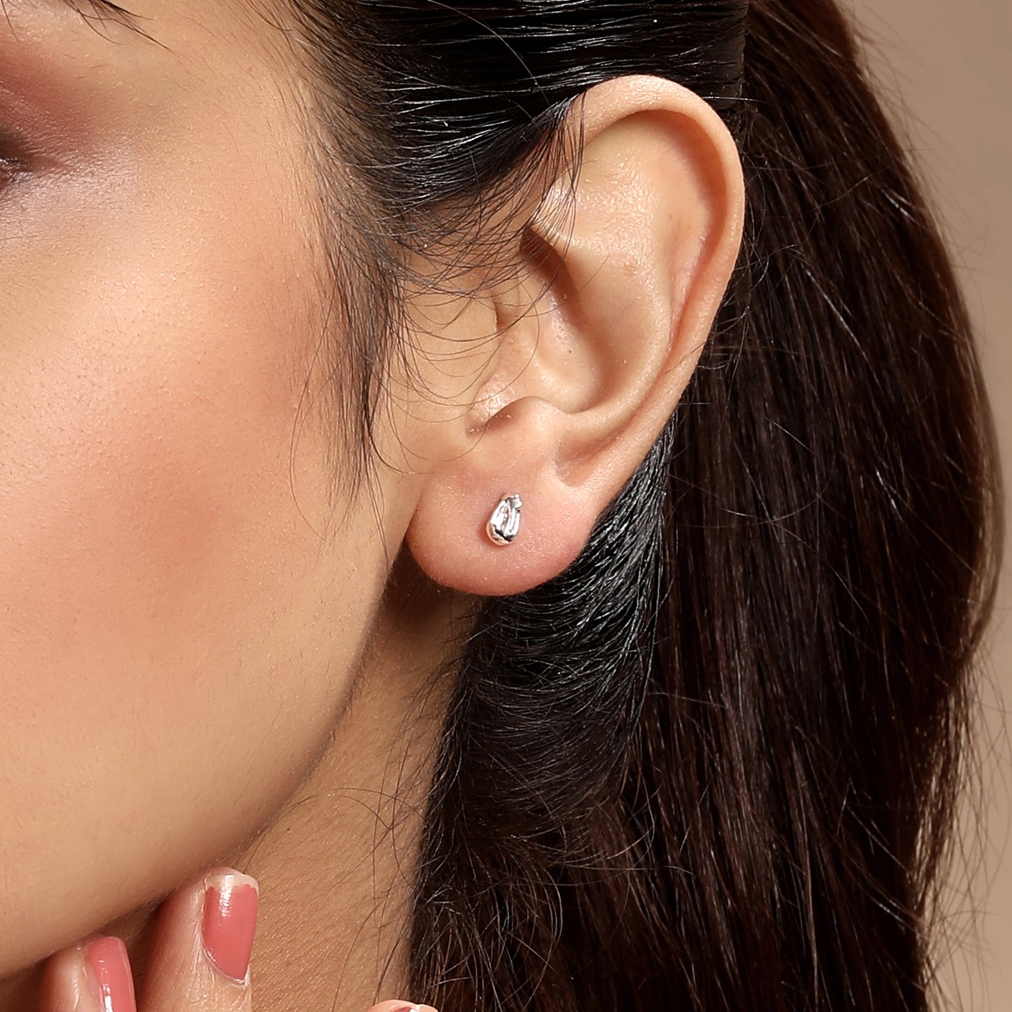 Rose Flower Shape Silver Plated Zircon Set Of 3 Stud Earring