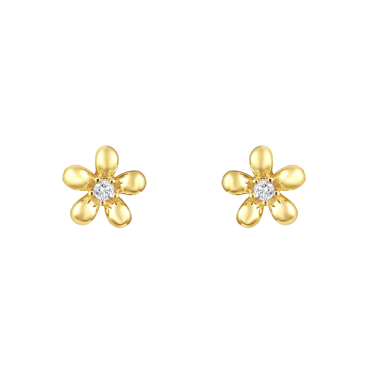 Flower and Butterfly Design 18KT Gold Plated Zircon Set Of 3 Stud Earring
