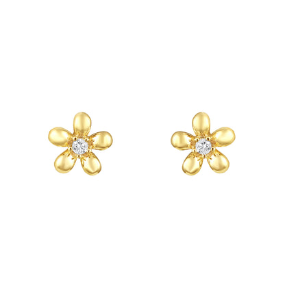 Flower and Butterfly Design 18KT Gold Plated Zircon Set Of 3 Stud Earring