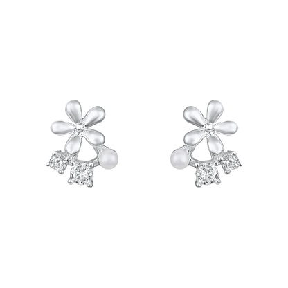 Charm Nest Butterfly Design Silver Plated Zircon Set Of 3 Stud Earring