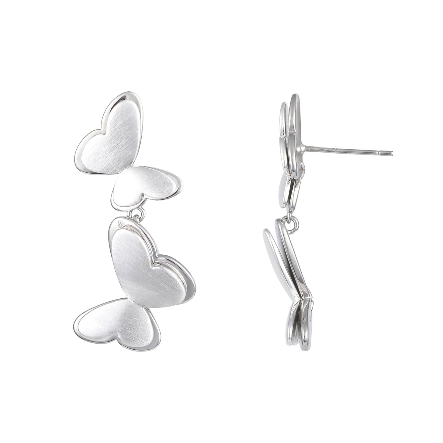 Love Wings Design Silver Plated Dangle Earring