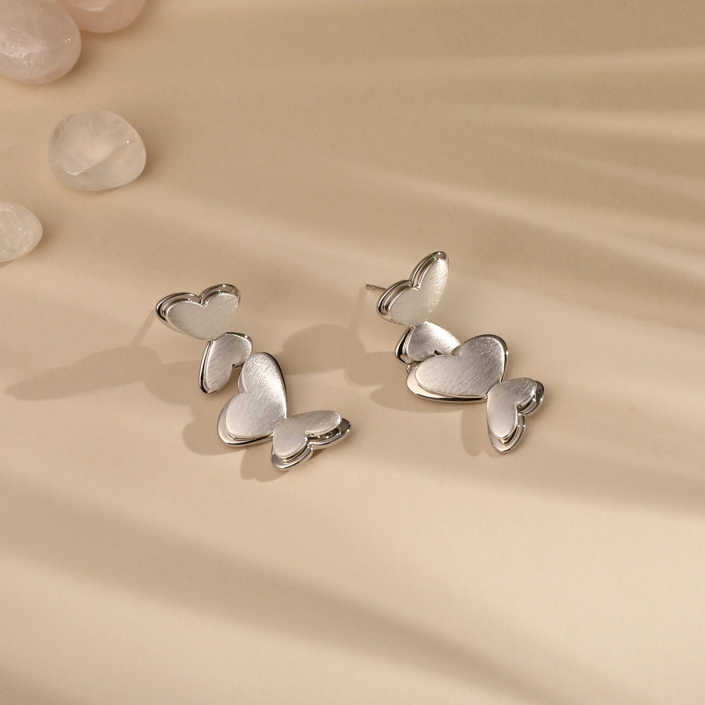 Love Wings Design Silver Plated Dangle Earring