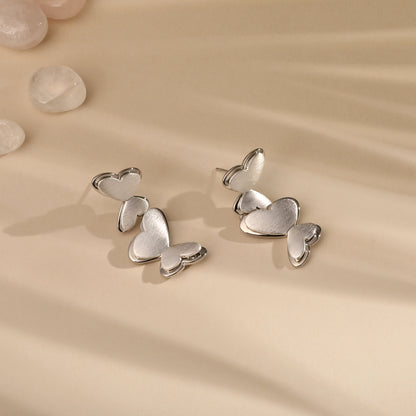 Love Wings Design Silver Plated Dangle Earring