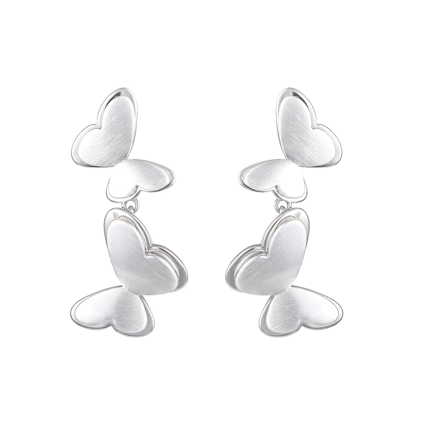 Love Wings Design Silver Plated Dangle Earring