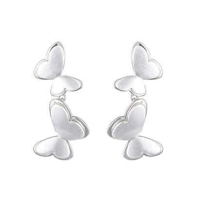 Love Wings Design Silver Plated Dangle Earring