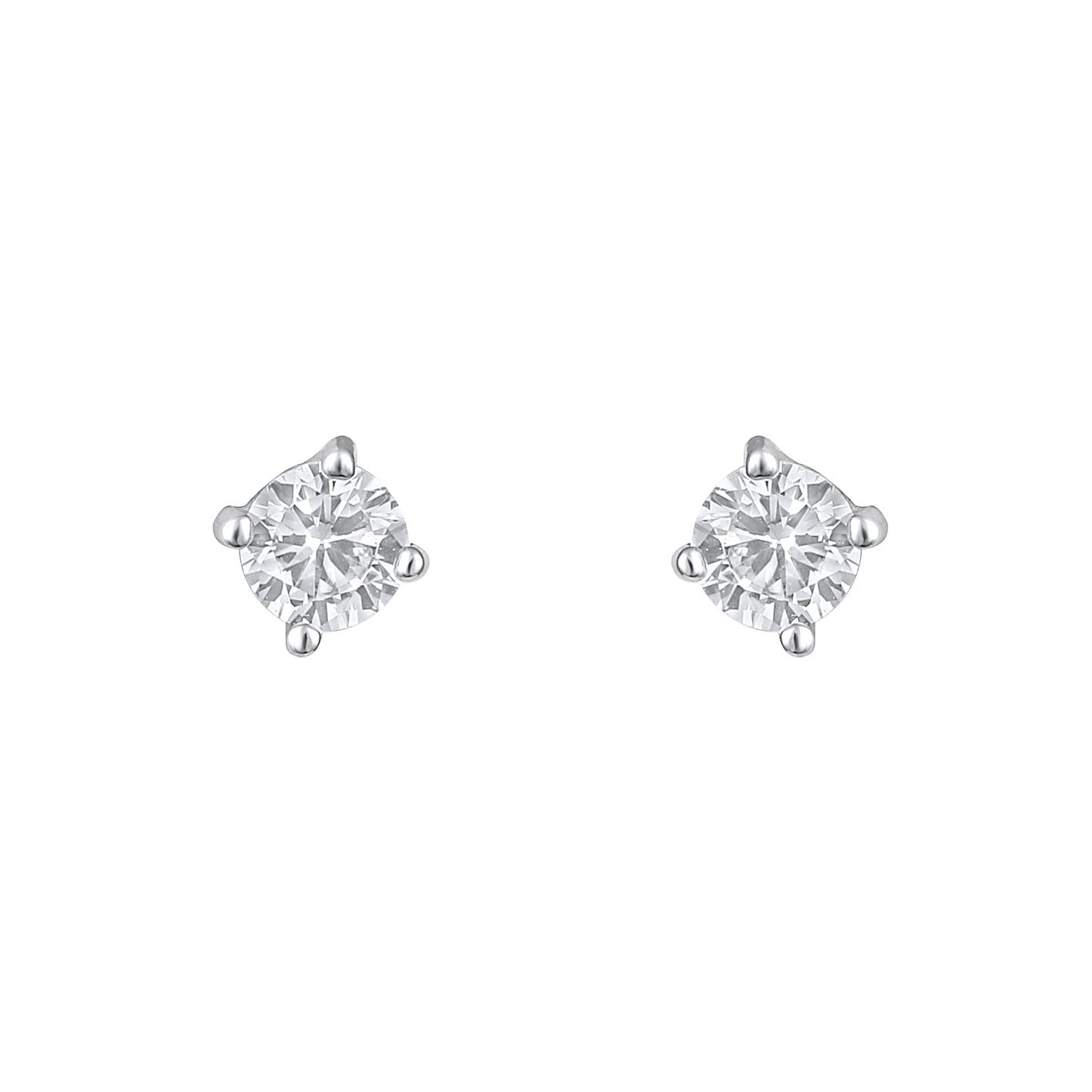 Flower Papillon Design Silver Plated Zircon Set Of 3 Stud Earring