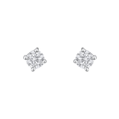 Flower Papillon Design Silver Plated Zircon Set Of 3 Stud Earring