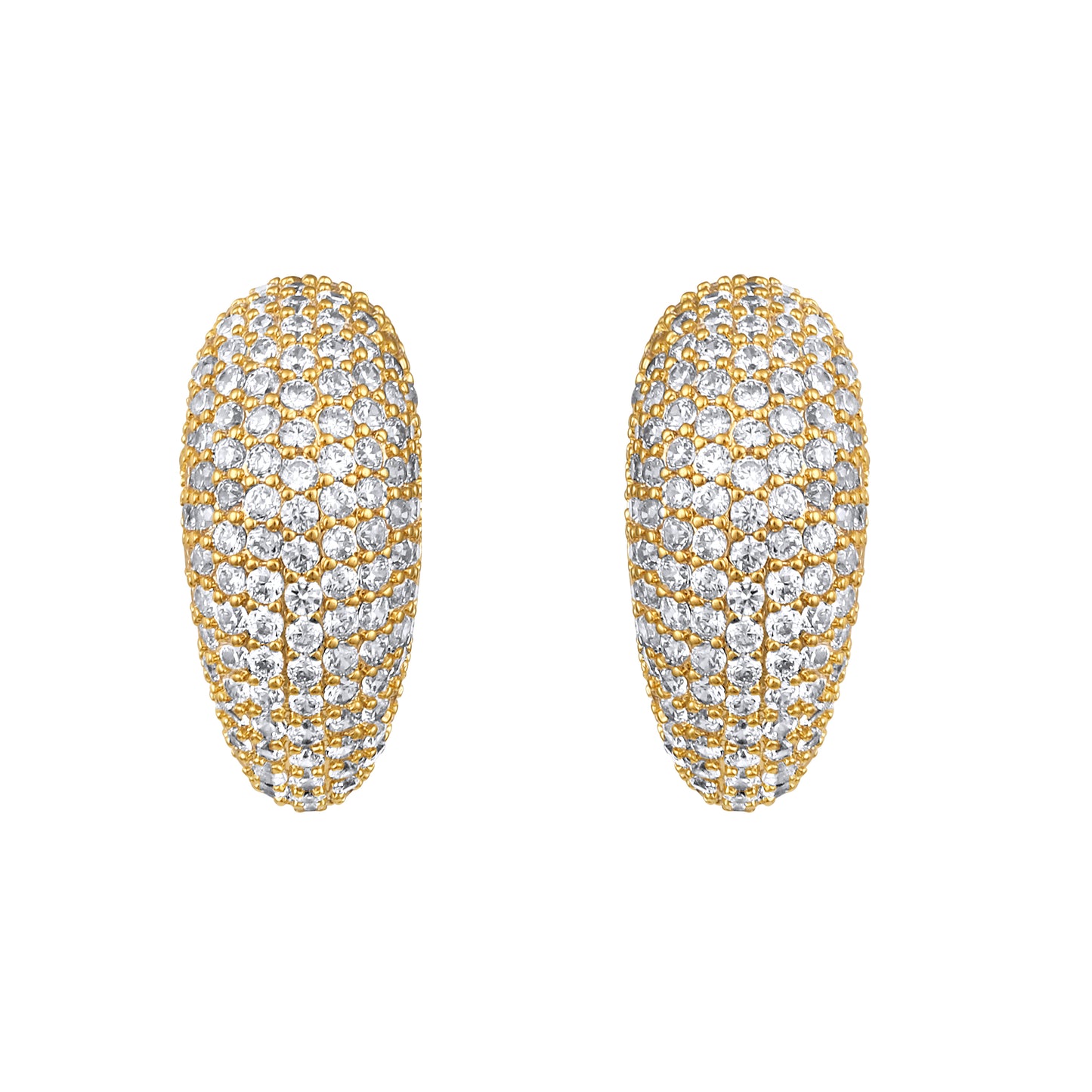 Crescent Moon Shape 18KT Gold Plated Zircon Stud Earring