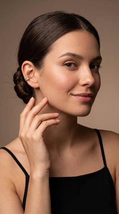 Royal Crown Zircon in 18kt Gold Plated Ear Cuff