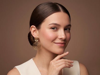 Swirl Openwork Drop 18kt Gold Plated Earring