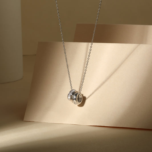 Personalized Ring Butterfly Design Silver Plated Zircon Pendant Chain
