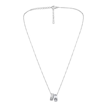 Personalized Ring Butterfly Design Silver Plated Zircon Pendant Chain
