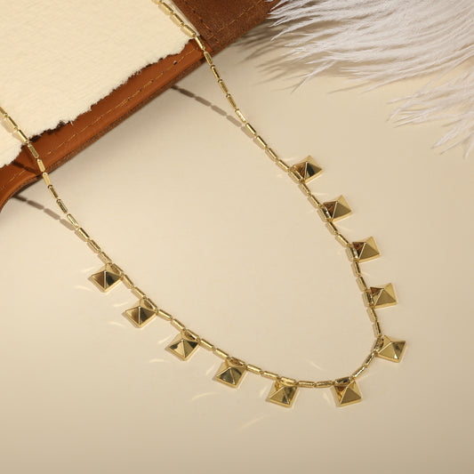 Square Shape 18KT Gold Plated Necklace Chain